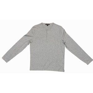 Michael Kors NWT Henley Shirt Long Sleeve Heather Grey Cotton Size L